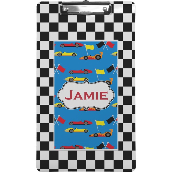 Custom Checkers & Racecars Clipboard (Legal Size) (Personalized)
