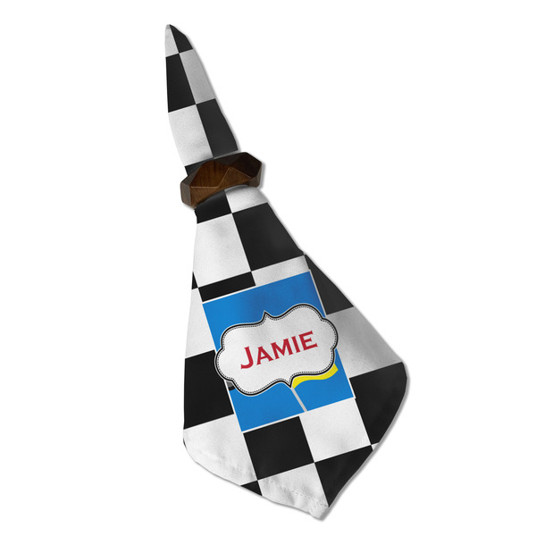 Checkers & Racecars Cloth Napkins - Personalized Dinner (Folded in Ring) (MAIN)