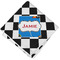 Checkers & Racecars Cloth Napkins - Personalized Lunch (Folded Four Corners)