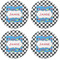 Checkers & Racecars Coaster Round Rubber Back - Apvl
