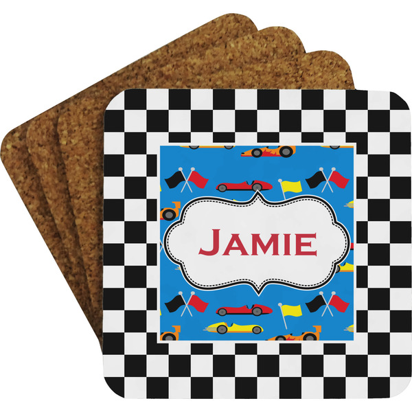 Checkers & Racecars Coaster Set (Personalized)