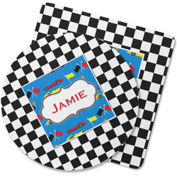 Checkers & Racecars Rubber Backed Coaster (Personalized)