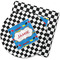 Checkers & Racecars Rubber Backed Coaster (Personalized)