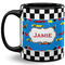 Checkers & Racecars Coffee Mug - 11 oz - Full- Black