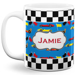Checkers & Racecars 11 Oz Coffee Mug - White (Personalized)