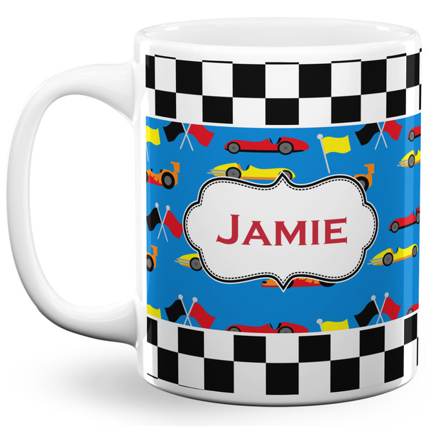 Custom Checkers & Racecars 11 Oz Coffee Mug - White (Personalized)