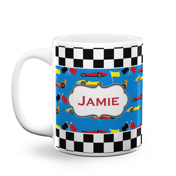 Custom Checkers & Racecars Coffee Mug (Personalized)
