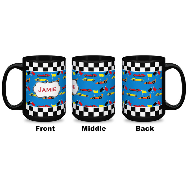 Checkers & Racecars Coffee Mug - 15 oz - Black APPROVAL