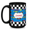 Checkers & Racecars Coffee Mug - 15 oz - Black