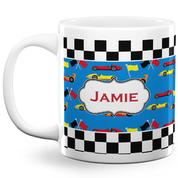 Checkers & Racecars 20 Oz Coffee Mug - White (Personalized)
