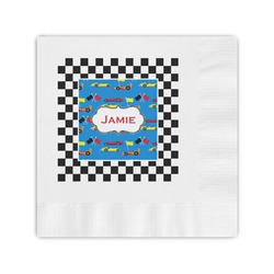 Checkers & Racecars Coined Cocktail Napkins (Personalized)