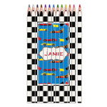 Checkers & Racecars Colored Pencils (Personalized)