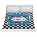 Checkers & Racecars Comforter - King (Personalized)
