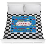 Checkers & Racecars Comforter - Full / Queen (Personalized)