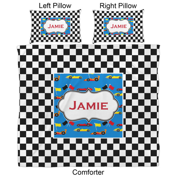 Checkers & Racecars Comforter Set - King - Approval