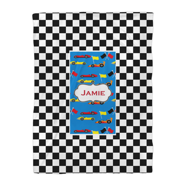 Checkers & Racecars Comforter - Twin XL - Front