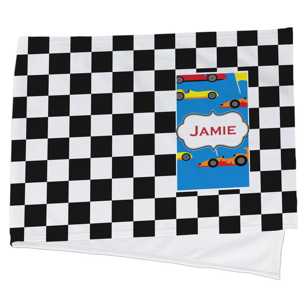 Custom Checkers & Racecars Cooling Towel (Personalized)