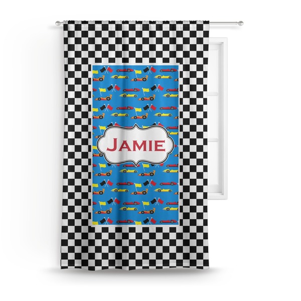 Custom Checkers & Racecars Curtain (Personalized)