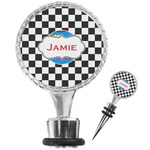 Checkers & Racecars Wine Bottle Stopper (Personalized)