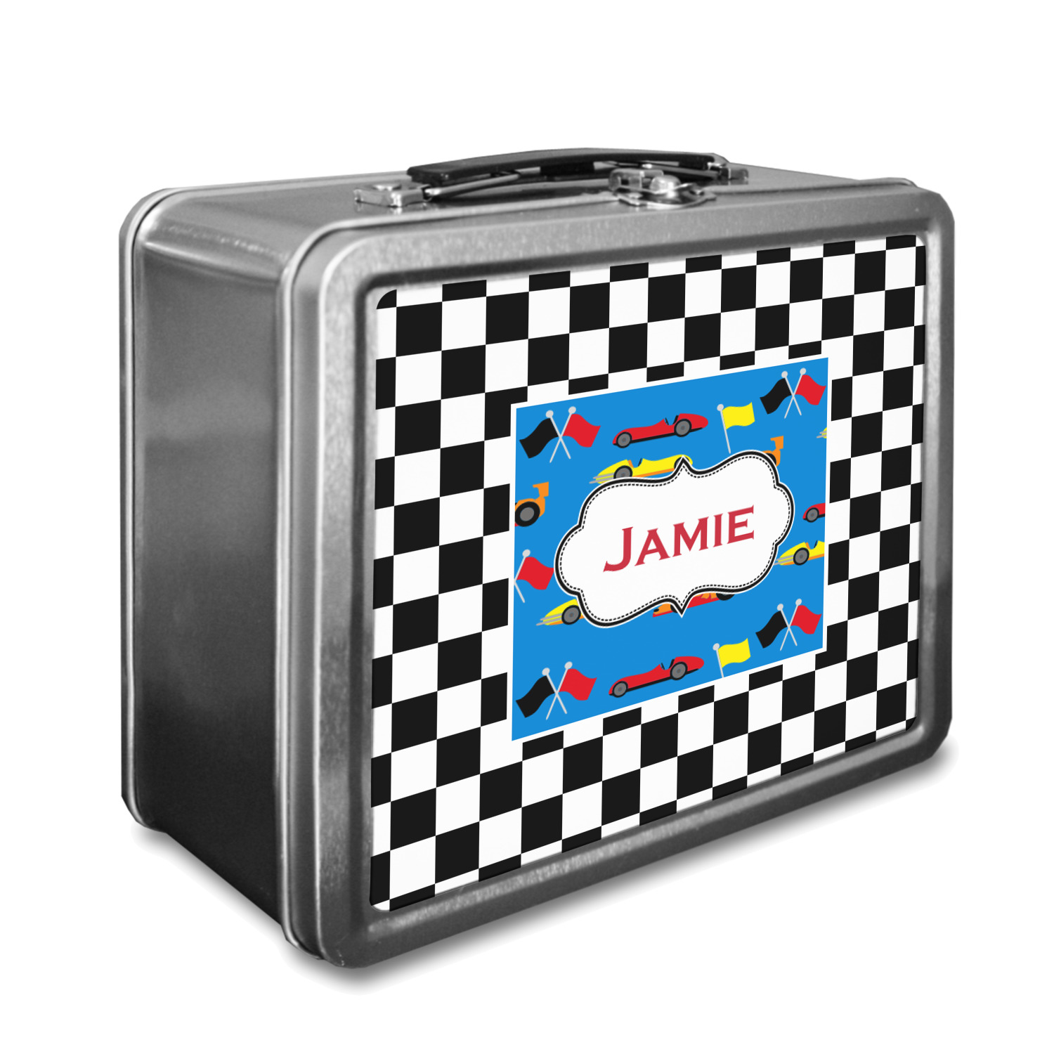 Checkers & Racecars Design Custom Lunch Box