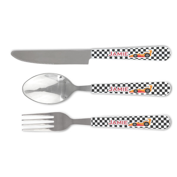 Custom Checkers & Racecars Cutlery Set (Personalized)
