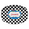 Checkers & Racecars Plastic Platter - Microwave & Oven Safe Composite Polymer (Personalized)