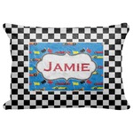 Checkers & Racecars Decorative Baby Pillowcase - 16"x12" (Personalized)