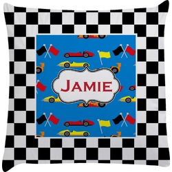 Checkers & Racecars Decorative Pillow Case (Personalized)