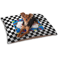 Checkers & Racecars Dog Bed - Small w/ Name or Text