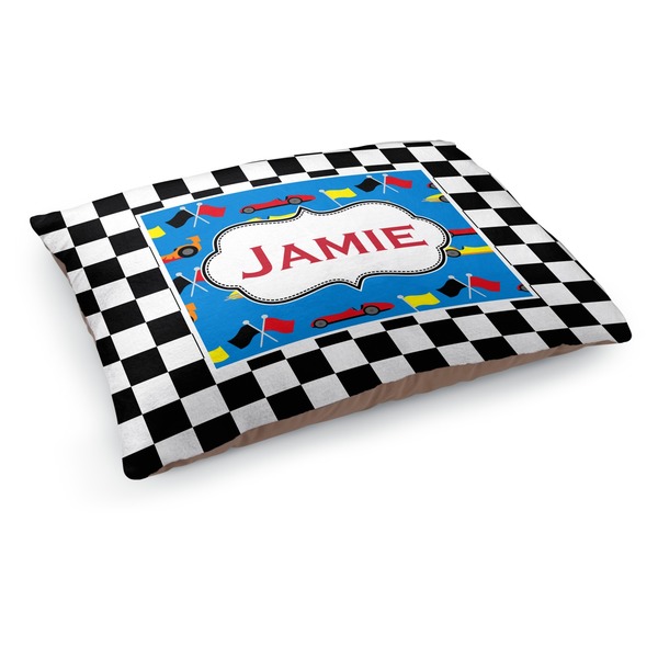 Custom Checkers & Racecars Dog Bed - Medium w/ Name or Text