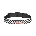 Checkers & Racecars Dog Collar - Large (Personalized)