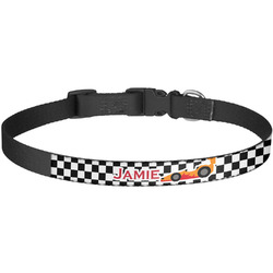 Checkers & Racecars Dog Collar - Large (Personalized)
