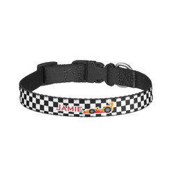 Checkers & Racecars Dog Collar - Large (Personalized)