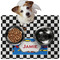 Checkers & Racecars Dog Food Mat - Medium LIFESTYLE