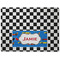 Checkers & Racecars Dog Food Mat - Medium without bowls