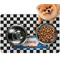 Checkers & Racecars Dog Food Mat - Small LIFESTYLE