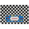 Checkers & Racecars Dog Food Mat - Small without bowls