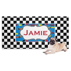 Checkers & Racecars Dog Towel (Personalized)