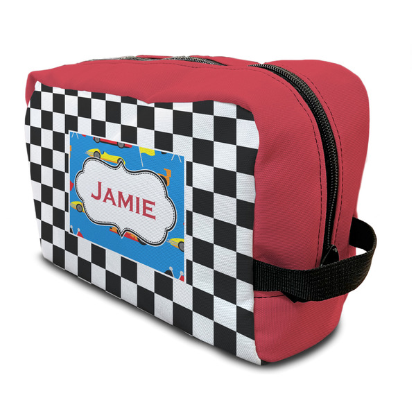 Custom Checkers & Racecars Toiletry Bag / Dopp Kit (Personalized)