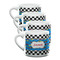 Checkers & Racecars Double Shot Espresso Mugs - Set of 4 Front