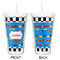 Checkers & Racecars Double Wall Tumbler with Straw - Approval