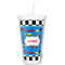Checkers & Racecars Double Wall Tumbler with Straw (Personalized)