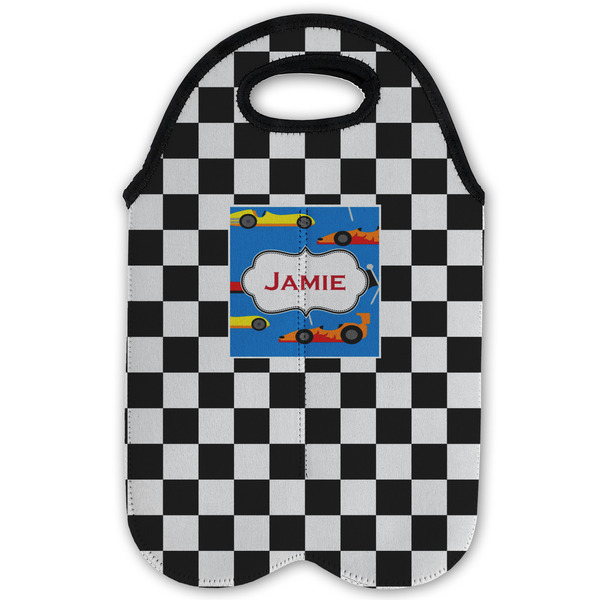 Checkers & Racecars Double Wine Tote - Flat (new)