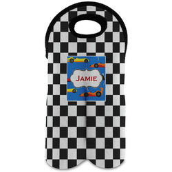 Checkers & Racecars Wine Tote Bag (2 Bottles) (Personalized)