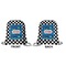 Checkers & Racecars Drawstring Backpack Front & Back Small