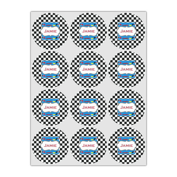 Checkers & Racecars Drink Topper - Small - Set of 12