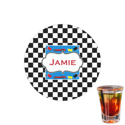 Checkers & Racecars Printed Drink Topper - 1.5" (Personalized)