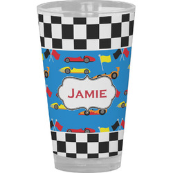Checkers & Racecars Pint Glass - Full Color (Personalized)