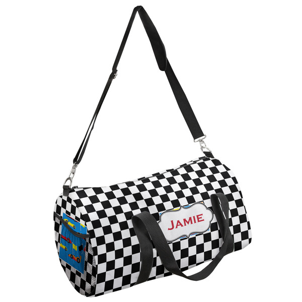 Custom Checkers & Racecars Duffel Bag (Personalized)