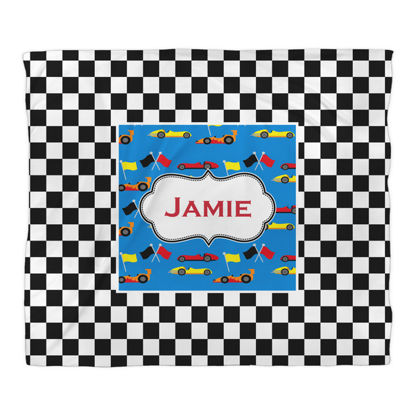 Checkers & Racecars Duvet Cover - King - Front